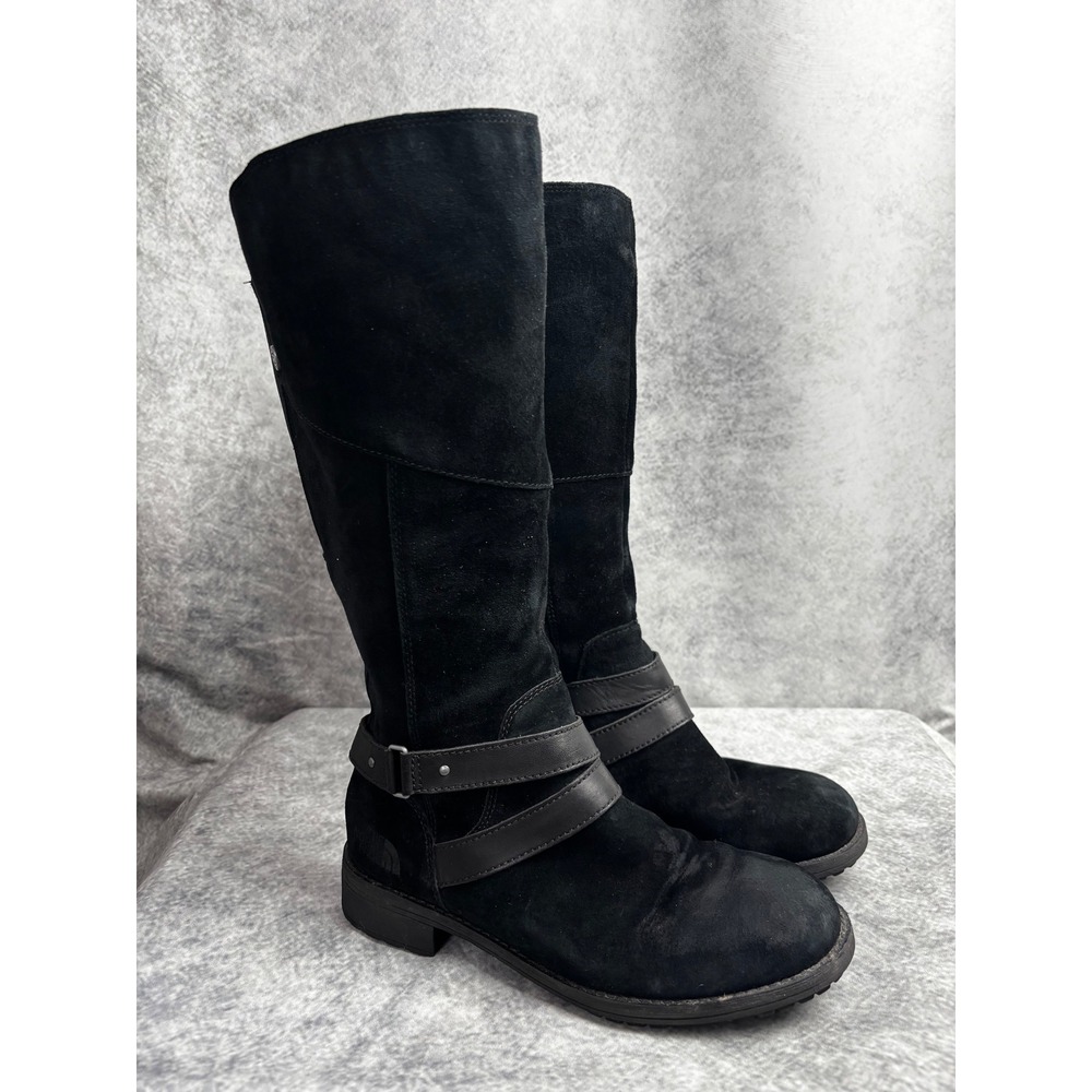 The North Face Women's Bridgeton Black Tall Suede Riding Boots Size 8.5